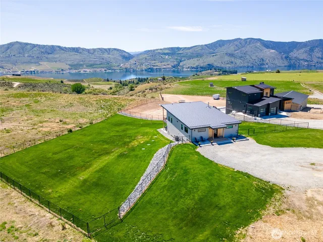 a view of lake with mountain