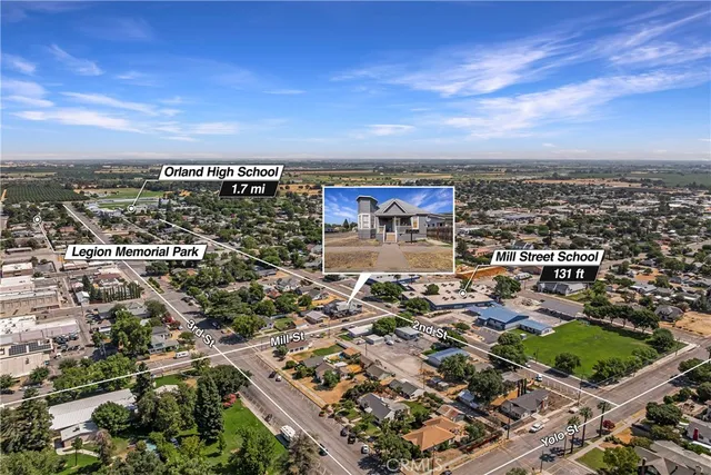 an aerial view of multiple house