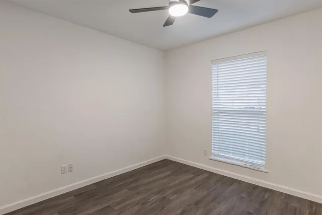 an empty room with a window