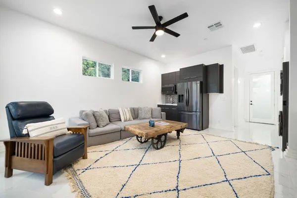 a view of a city with a mountain