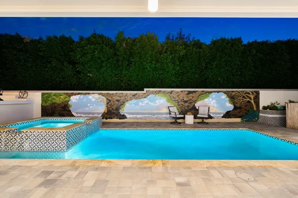 a living room with furniture