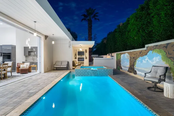 a outdoor space with patio furniture