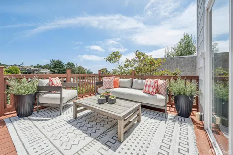 a view of an outdoor space with a garden