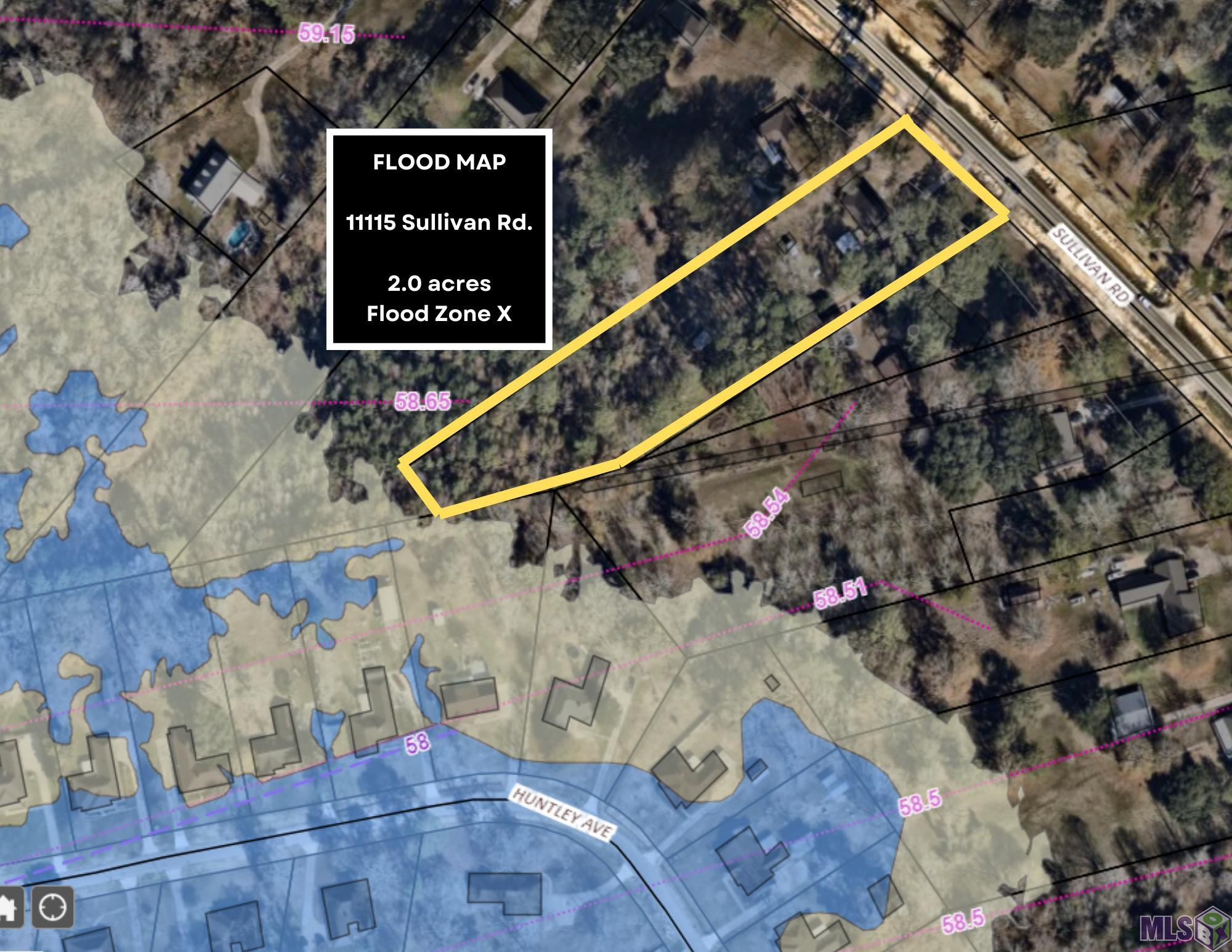 11115 Sullivan Road Central, LA 70818 - Photo 4 of 10 Flood Map