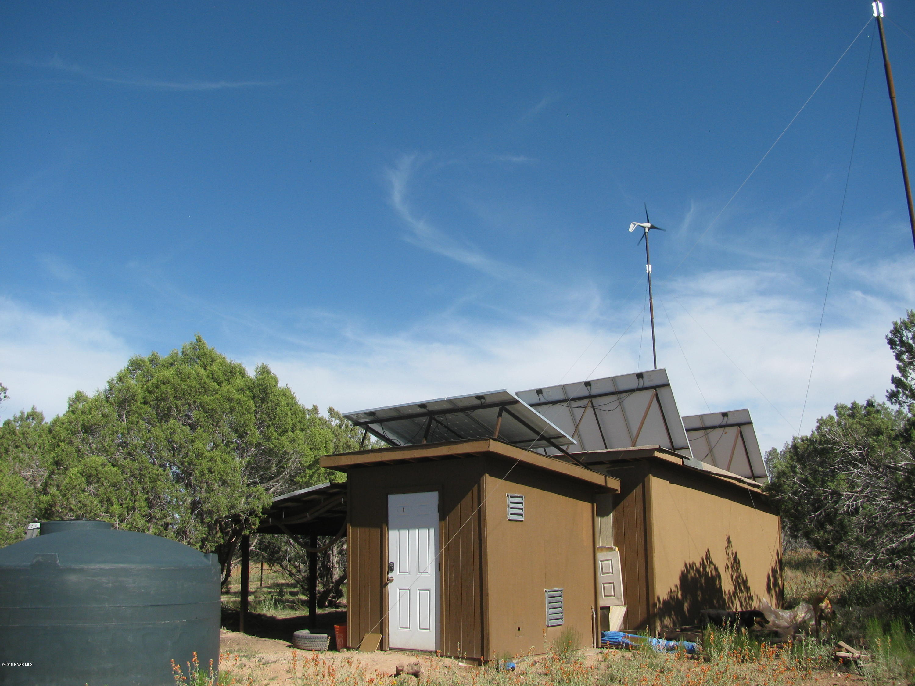 281 Bullock Road Ash Fork, AZ 86320 - Photo 30 of 34 Solar Power Storage Shed and Tack Room