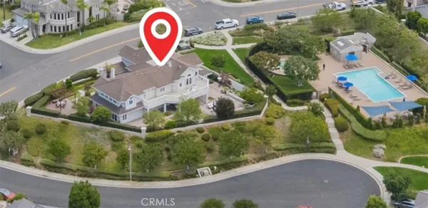 an aerial view of a house