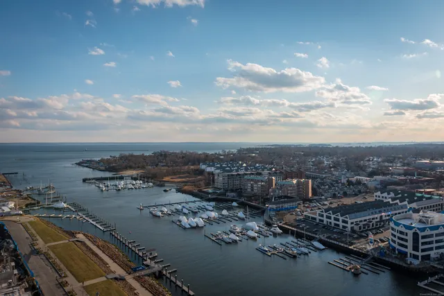 an aerial view of a city