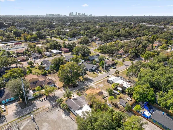 an aerial view of a city with lots of residential buildings