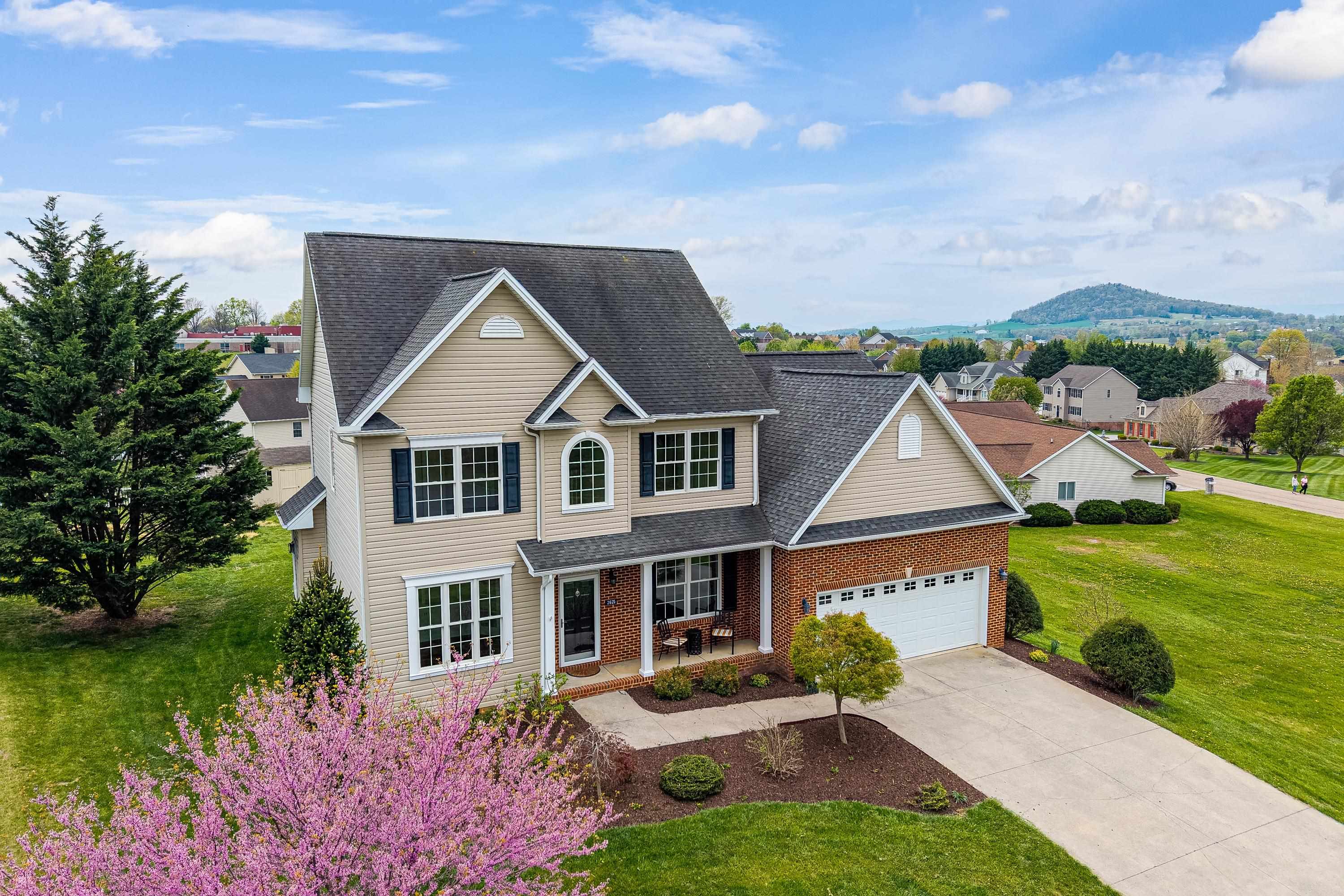 2625 Rising Rock Court Harrisonburg, VA 22802 - Photo 52 of 73 The front view of this lovely, two-story home, features a concrete driveway, cul-de-sac location, front porch, two car garage, and mature landscaping!