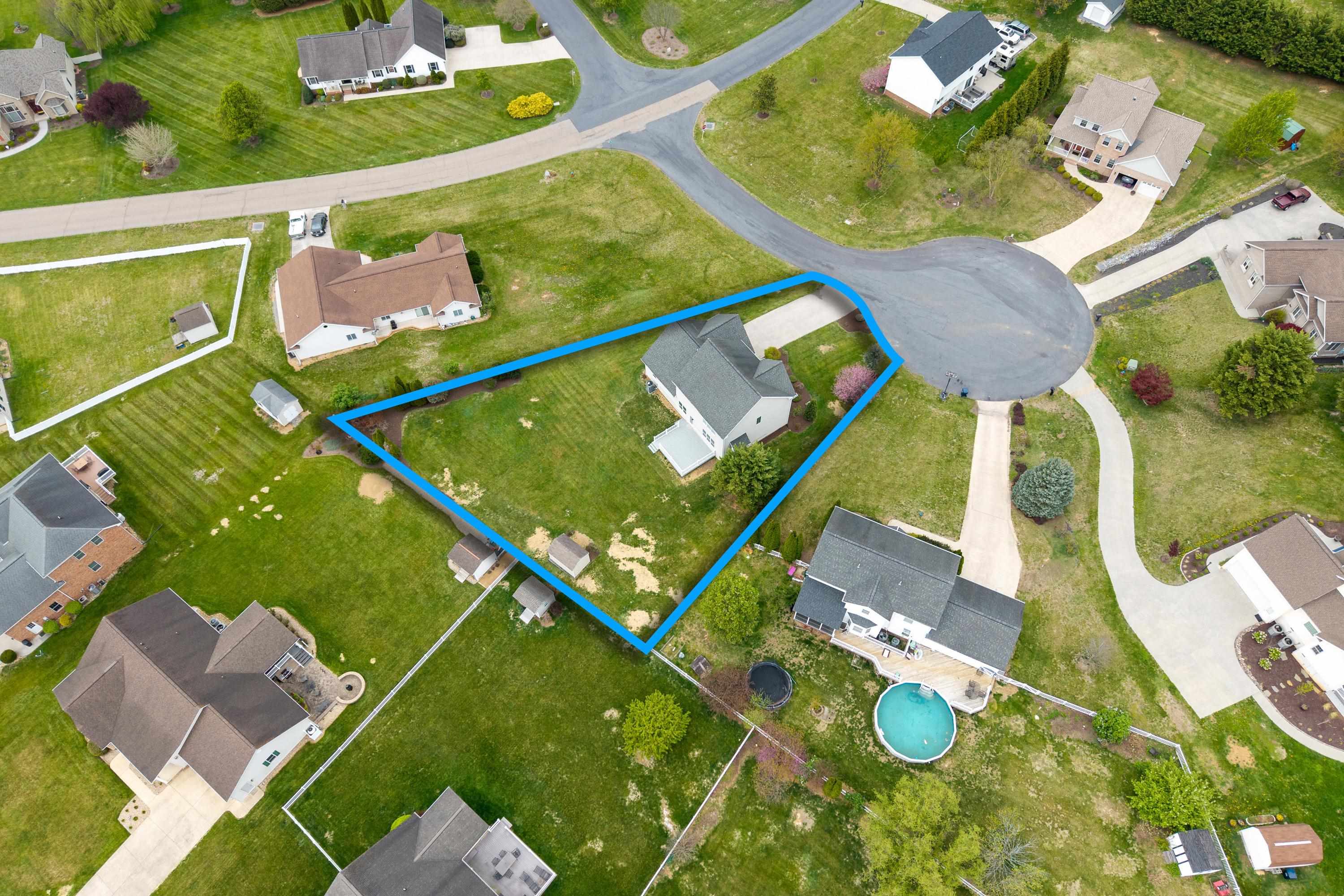 2625 Rising Rock Court Harrisonburg, VA 22802 - Photo 66 of 73 The aerial view highlights the neighborhood of Monte Vista Estates, the cul-de-sac location, local surrounding areas, spacious lot, and much more!