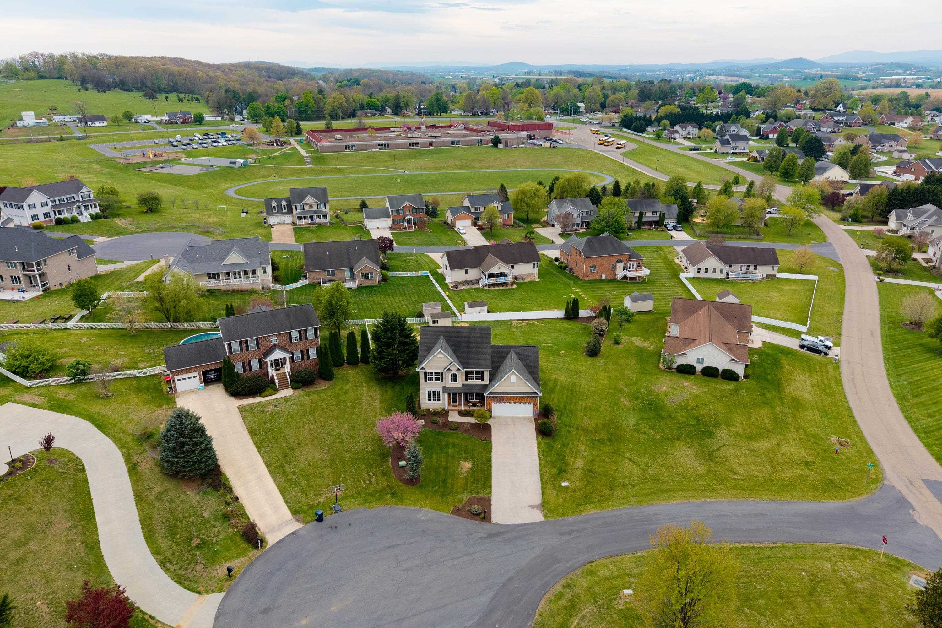 2625 Rising Rock Court Harrisonburg, VA 22802 - Photo 68 of 73 The aerial view highlights the neighborhood of Monte Vista Estates, the cul-de-sac location, local surrounding areas, spacious lot, and much more!