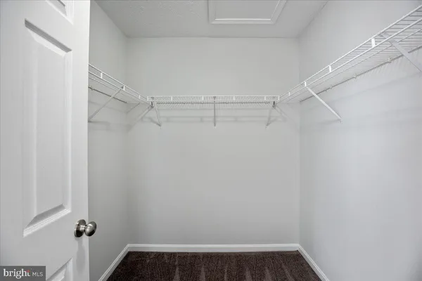 a view of an empty walk in closet