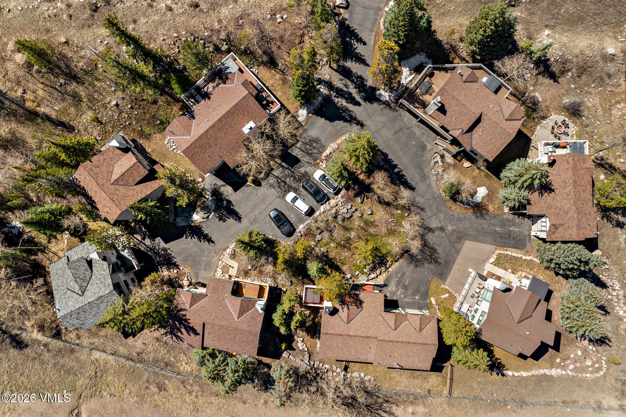 4515 Big Horn Road, Unit F Vail, CO 81657 - Photo 34 of 35 an aerial view of multiple houses with outdoor space