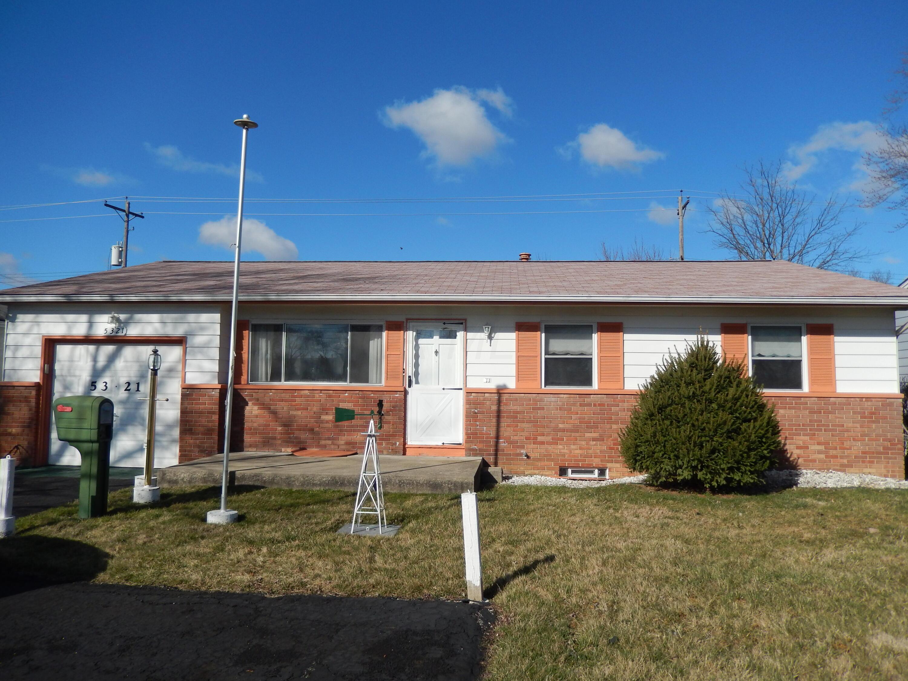Front View of 5321 Karl Rd with turnaround drive - for easy in and out.