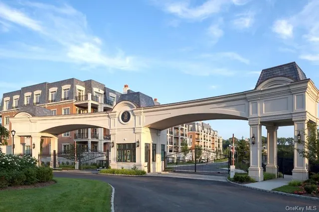 front view of a building with a street view