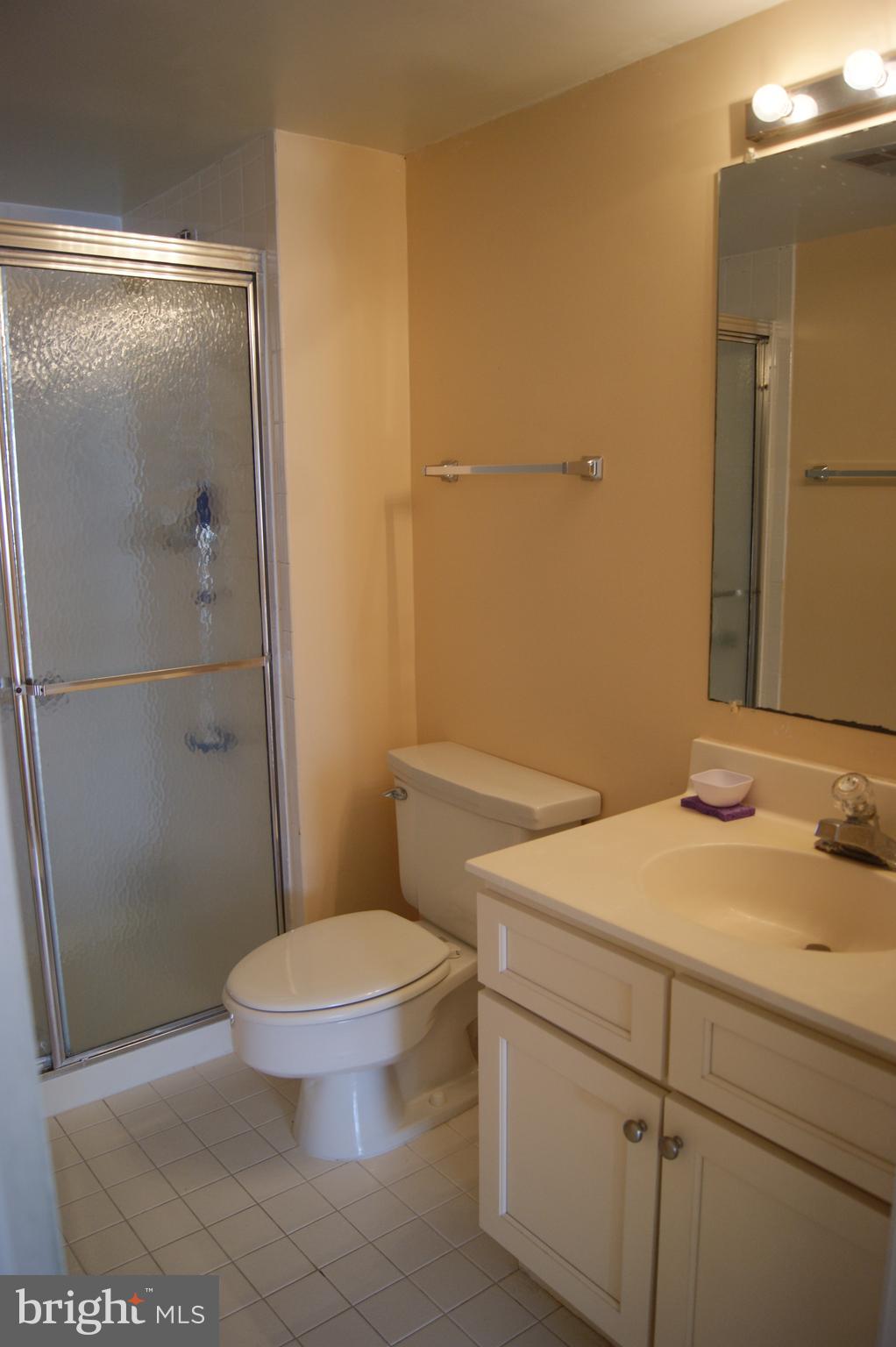 2901 Fallstaff Road, Unit 205 Baltimore, MD 21209 - Photo 16 of 24 a bathroom with a granite countertop sink toilet and shower