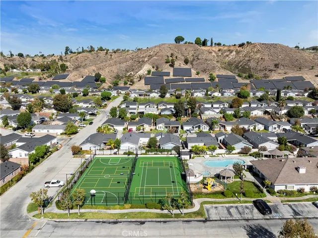 an aerial view of multiple house