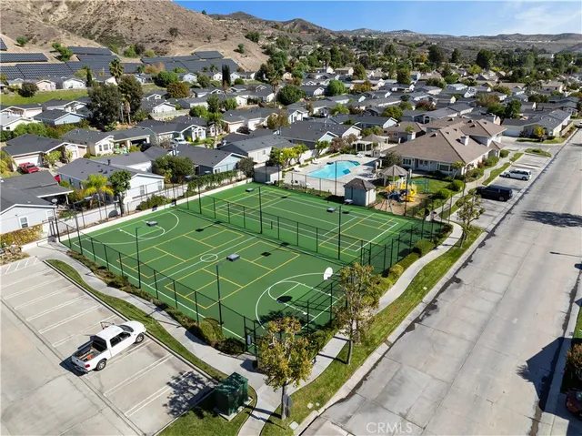an aerial view of a football ground