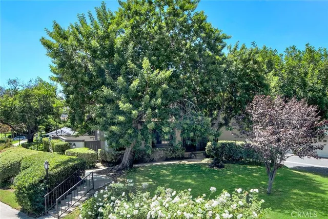 a view of backyard with green space