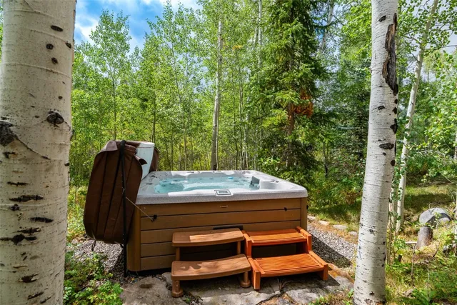 a backyard of a house with lots of green space