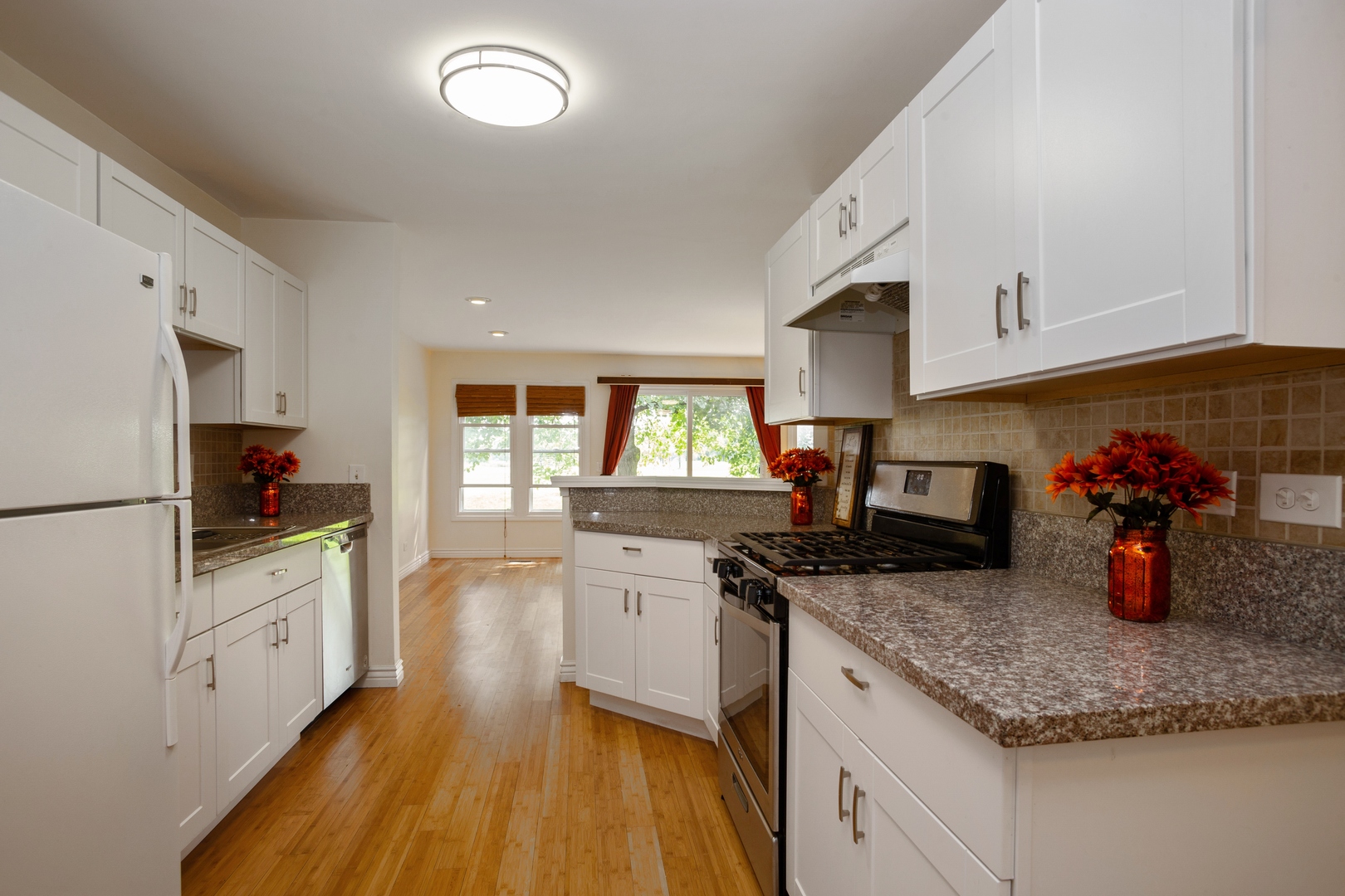 153 Inverness Court Elk Grove Village, IL 60007 - Photo 5 of 16 a kitchen with granite countertop a stove sink and cabinets