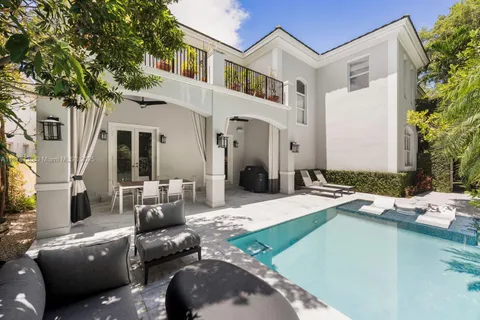 a view of a backyard of the house