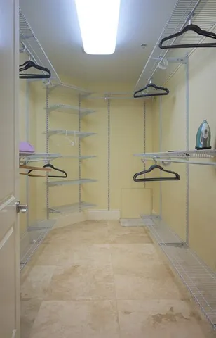 a view of a room with shelves