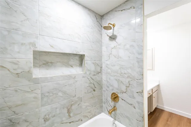 a bathroom with a shower