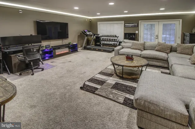 a living room with furniture