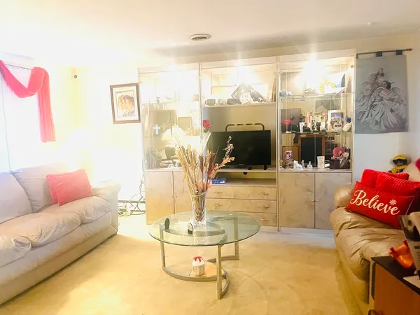 a living room with furniture