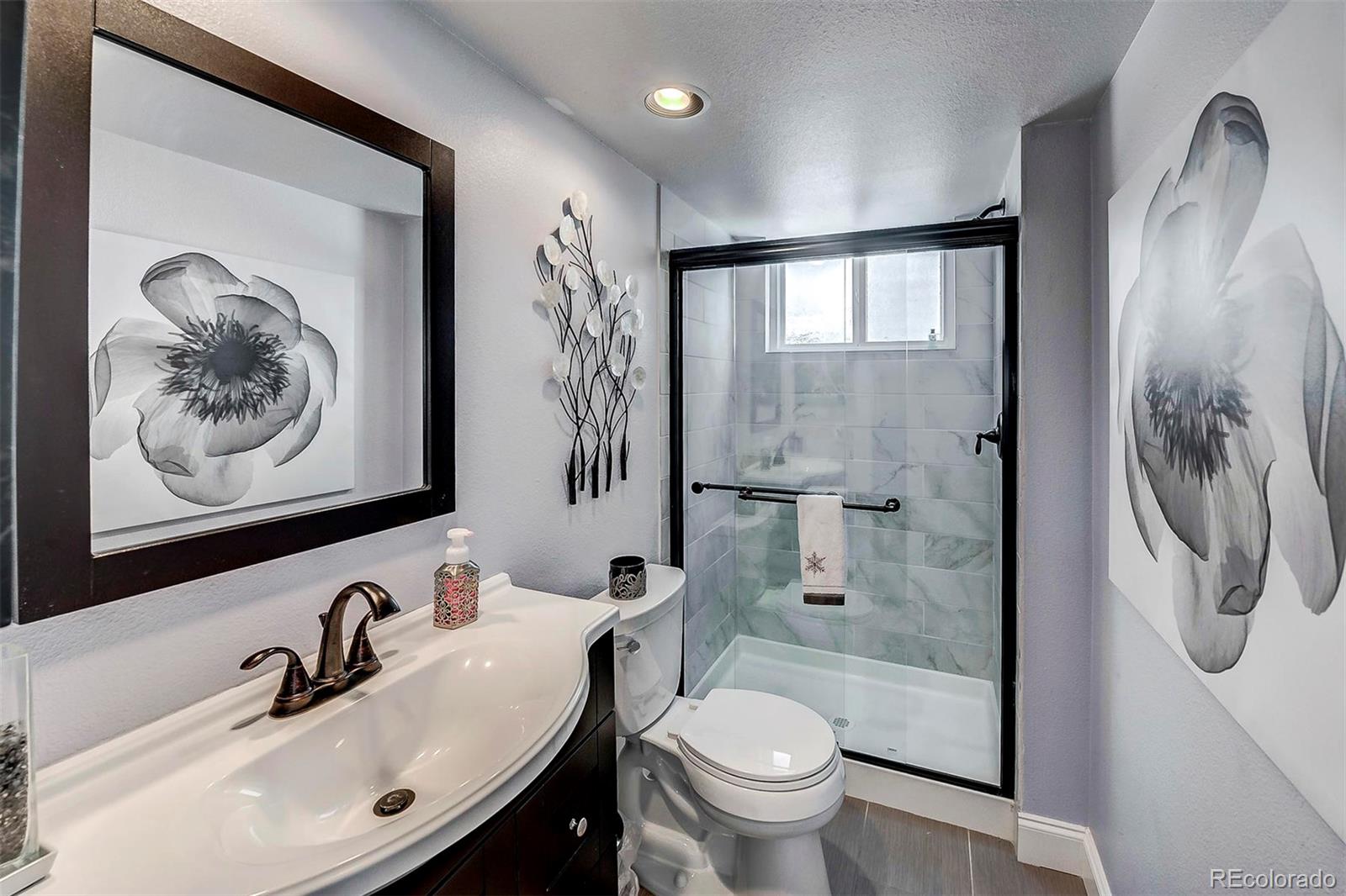9847 Spring Hill Lane Highlands Ranch, CO 80129 - Photo 21 of 33 a bathroom with a sink a toilet and shower