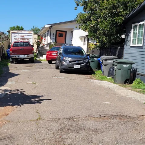 a car parked in front of a house
