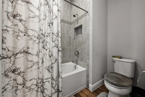 an aerial view of a house