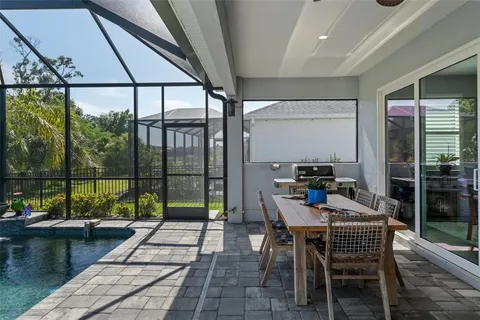 a view of a park with slide