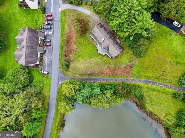 an aerial view of a house