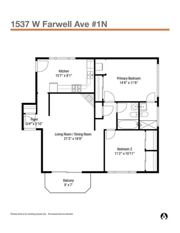 $274,900 | 1537 West Farwell Avenue, Unit 1N, Chicago, IL 60626