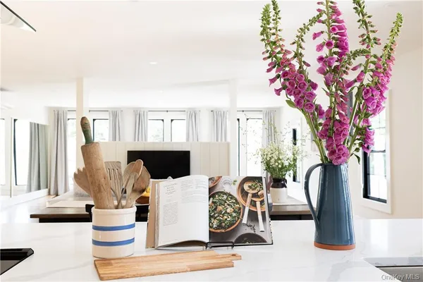 a view of living room filled with furniture and a potted plant