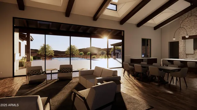 a bathroom with sink mirror and shower