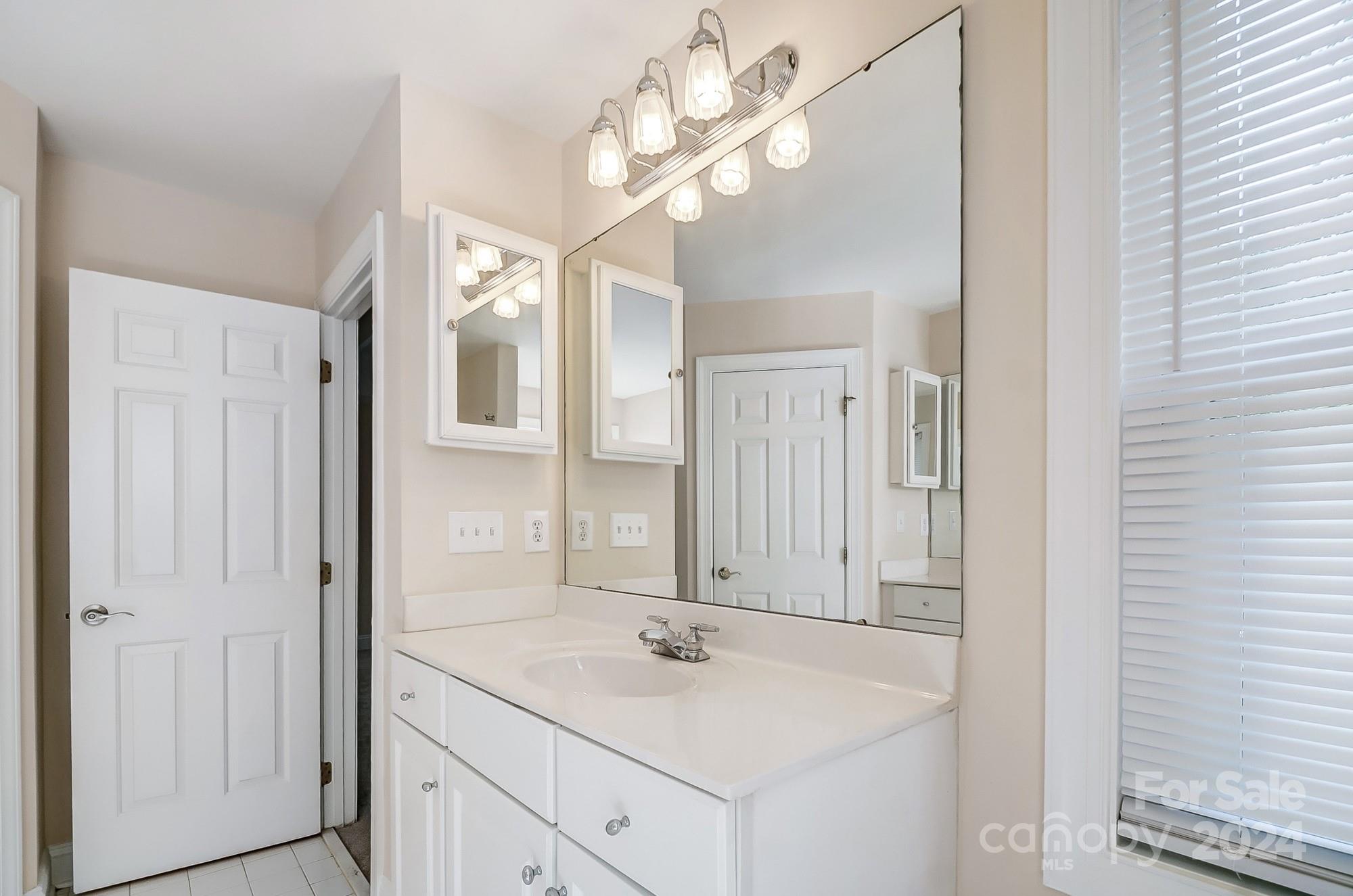 14137 Wild Elm Road Charlotte, NC 28277 - Photo 22 of 36 a bathroom with a sink vanity and a mirror