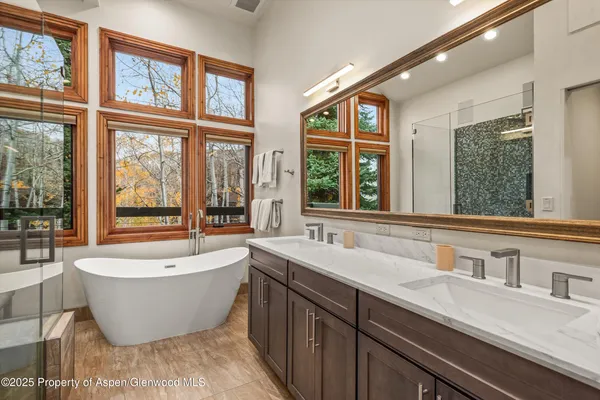 a view of a large tub and sink