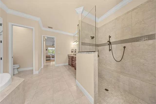 a bathroom with a shower