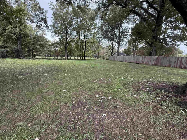 a view of outdoor space with green field and trees
