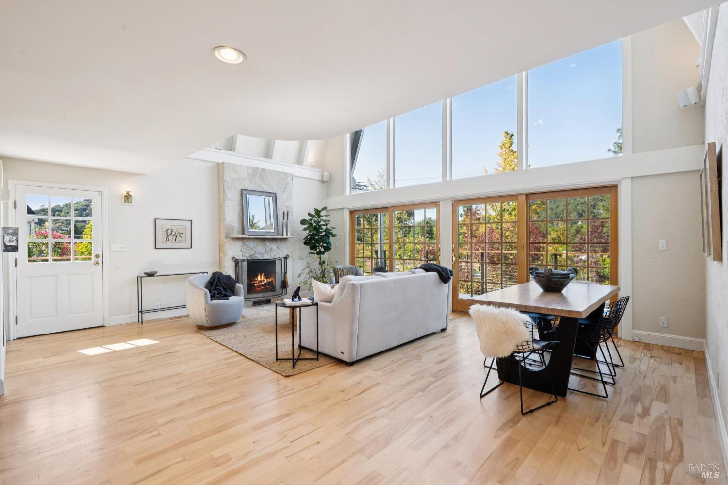 347 Jewell Street San Rafael, CA 94901 - Photo 24 of 61 a living room with fireplace furniture and a large window