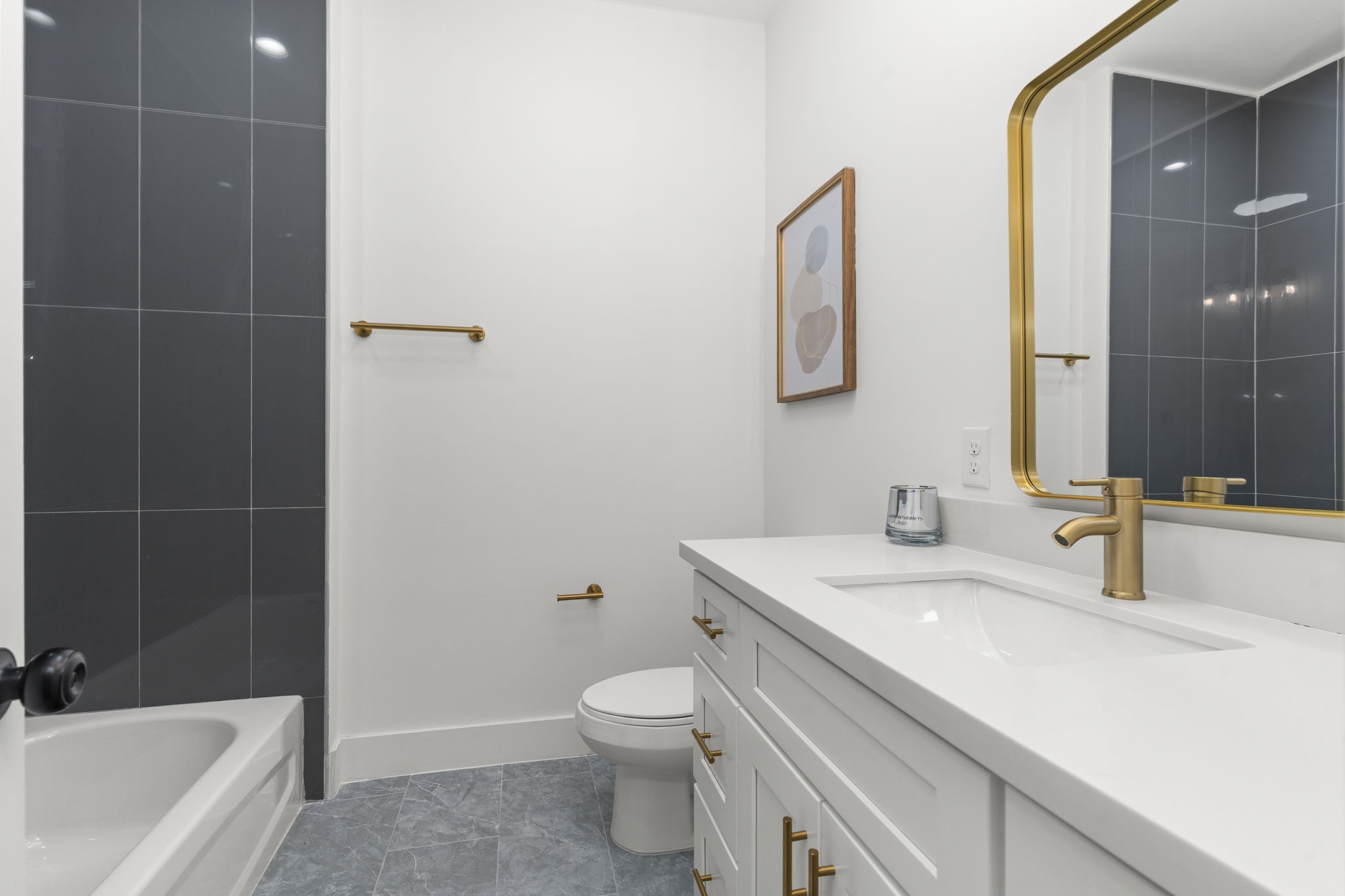 1517 Egypt Street Houston, TX 77009 - Photo 30 of 46 a bathroom with a sink a toilet and shower