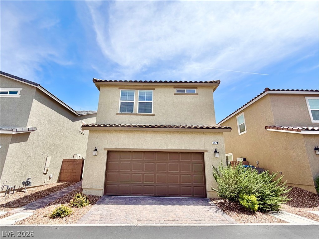 3624 Bitonto Lane Henderson, NV 89044 - Photo 2 of 28 This residence features a sturdy stucco exterior, offering durability and a clean, modern aesthetic.