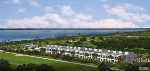 a view of a city with sunset view