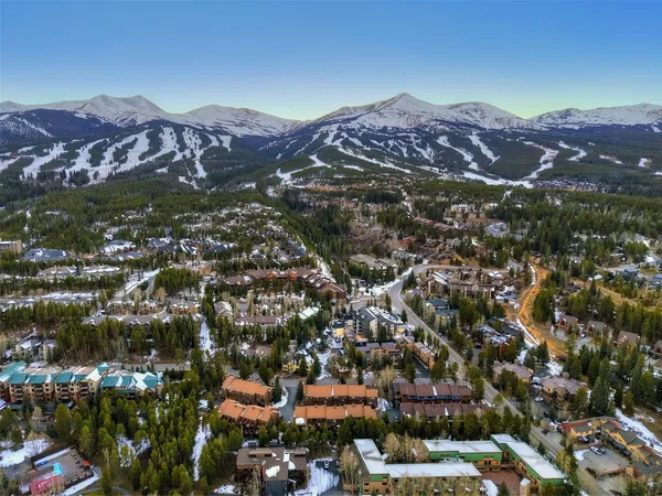 an aerial view of residential houses and city view