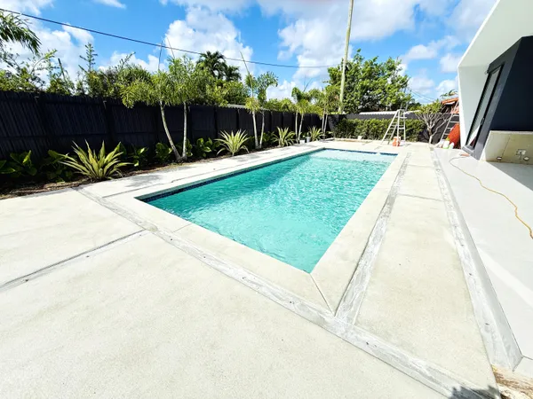 a view of a backyard with plants