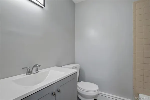 a bathroom with a sink a toilet and vanity