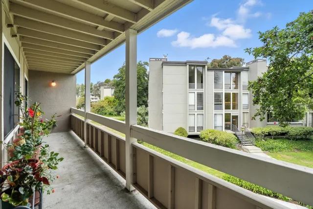 a view of a park with slide